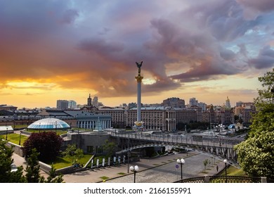 Kyiv, Ukraine - June 1, 2021: Independence Monument In Kyiv