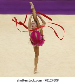 KYIV, UKRAINE - MARCH 17: Daria Dmitrieva (Russia) Performs At Deriugina Cup (Rhythmic Gymnastics World Cup) On March 17, 2012 In Kyiv, Ukraine