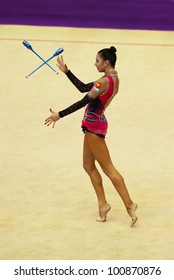 KYIV, UKRAINE - MARCH 18: Daria Dmitrieva (Russia) Performs At Deriugina Cup (Rhythmic Gymnastics World Cup) On March 18, 2012 In Kyiv, Ukraine