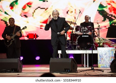 Kyiv. Ukraine. March 8, 2016. The Famous Singer Vakhtang Kikabidze Performs At Concert.