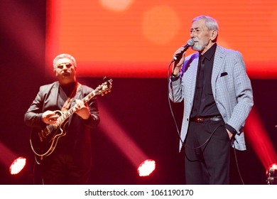 KYIV, UKRAINE - MARTCH 29, 2018: Singer Vakhtang Kikabidze During A Concert In Kyiv