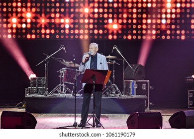 KYIV, UKRAINE - MARTCH 29, 2018: Singer Vakhtang Kikabidze During A Concert In Kyiv