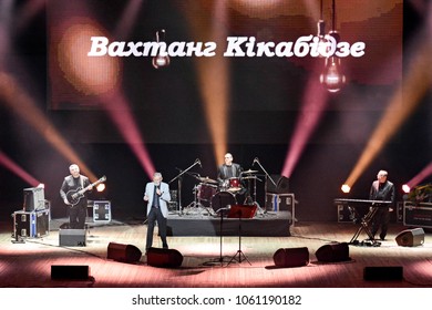 KYIV, UKRAINE - MARTCH 29, 2018: Singer Vakhtang Kikabidze During A Concert In Kyiv