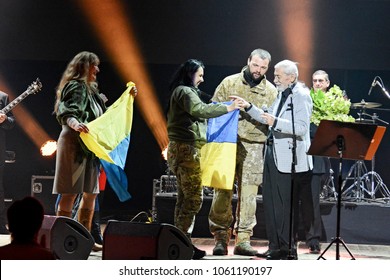 KYIV, UKRAINE - MARTCH 29, 2018: Singer Vakhtang Kikabidze During A Concert In Kyiv