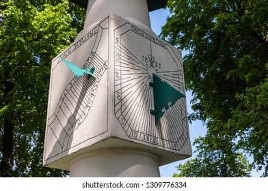 Kyiv, Ukraine - May 10, 2015: The Sundial Of The Kiev-Mohyla Academy, A Monument Of Science Of The Late 18th Century.