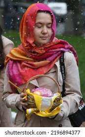 KYIV, UKRAINE - MAY 2, 2021:Easter Holiday Near Vladimir Cathedral.