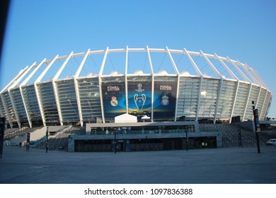 Kyiv, Ukraine. May 23 2018. Stadium Olymiysky - Preparations Before Final Of UEFA Champions League