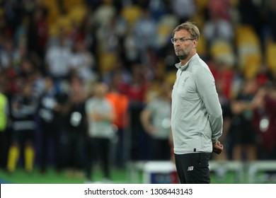 KYIV, UKRAINE - MAY 26, 2018: FC Liverpool head coach beautiful portrait. Jurgen Norbert Klopp is German professional football coach and former player who is manager of Premier League club Liverpool