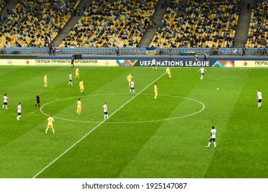 KYIV, UKRAINE - October 10, 2020: Football player during UEFA Nations League A match between national team of Ukraine and national team of Germany on the NSK Olimpiskyi, Ukraine