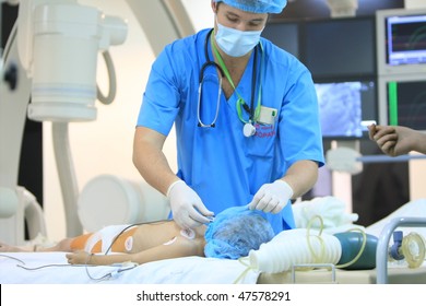 KYIV, UKRAINE - OCTOBER 11: Doctors Prepare To Operate On A Child Diagnosed With Congenital Heart Disease Within The II Ukrainian Medical Forum On October 11, 2007 In Kyiv, Ukraine