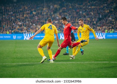 Kyiv, Ukraine - October 14, 2019: Cristiano Ronaldo During The Match Of Qualifying EURO 2020.