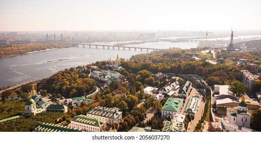 Kyiv, Ukraine - October 6, 2021: Kyiv Pechersk Lavra In Kyiv. View From Drone