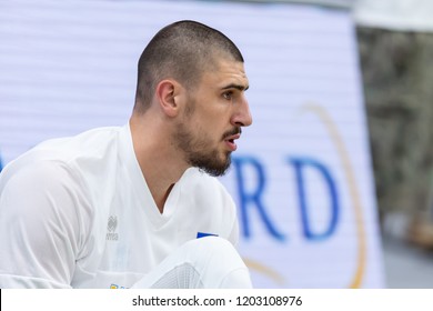 KYIV, UKRAINE - SEPTEMBER 14, 2018: Atlanta Hawks Center Oleksiy Alex Len Beautiful Close-up Portrait.