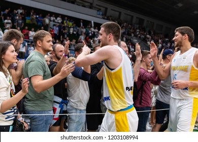 KYIV, UKRAINE - SEPTEMBER 14, 2018: Los Angeles Lakers Rookie Swingman Sviatoslav 