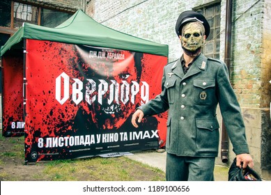 KYIV, UKRAINE – SEPTEMBER 23, 2018: Actor Dressed As Nazi Zombie Character From Overlord, A Horror Film Directed By Julius Avery, During ComicConUkraine