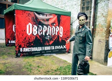 KYIV, UKRAINE – SEPTEMBER 23, 2018: Actor Dressed As Nazi Zombie Character From Overlord, A Horror Film Directed By Julius Avery, During ComicConUkraine