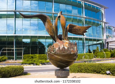 Kyiv, Ukraine - September 4, 2018: Monument «Eternal Kiev» By Frank Meisler And Arie Ovadia In Kyiv