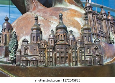 Kyiv, Ukraine - September 4, 2018: Fragment Of Monument «Eternal Kiev» By Frank Meisler And Arie Ovadia In Kyiv, Ukraine