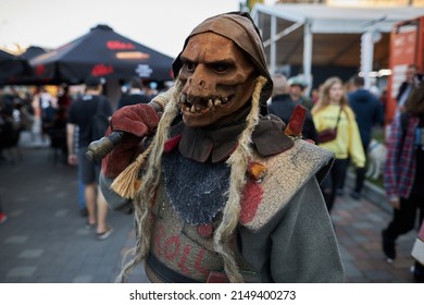 Kyiv, Ukraine September 4: Comic Con 2021, Fandom Festival In Kyiv, Ukraine. Cosplayer Guy In Orc Costume.