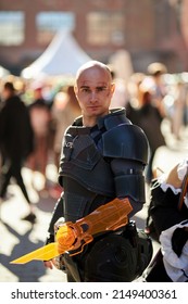 Kyiv, Ukraine September 4: Comic Con 2021, Fandom Festival In Kyiv, Ukraine. Cosplay Guy Dressed As A Character From The Game Mass Effect.