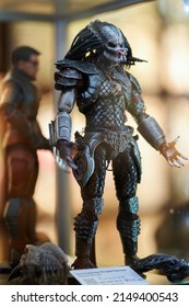 Kyiv, Ukraine September 4: Comic Con 2021, Fandom Festival In Kyiv, Ukraine. Figurine Of The Character Predator From The Movie Predator, On The Showcase Of The Stand.