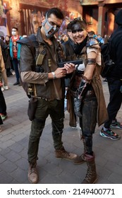 Kyiv, Ukraine September 4: Comic Con 2021, Fandom Festival In Kyiv, Ukraine. Boy And Girl Cosplayers Dressed As Furiosa And Max Rockatansky From Mad Max: Fury Road Movie.