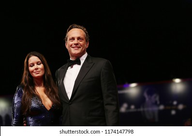 Kyla Weber and Vince Vaughn walk the red carpet ahead of the 'Dragged Across Concrete' screening during the 75th Venice Film Festival at Sala Grande on September 3, 2018 in Venice, Italy. 