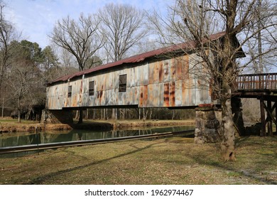 Kymulga Covered Bridge Is An Historic Bridge In Talladega County, Alabama. It Was Built In 1861 Possibly By Horace King, A Freed Slave Known As The 