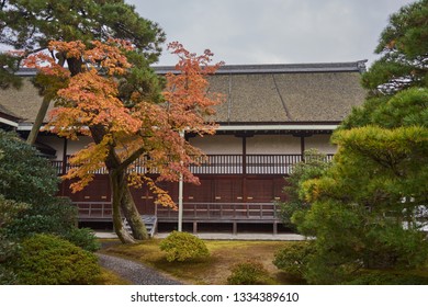 Kyoto Imperial Palace Gardens In Autumn, Kyoto, Japan.