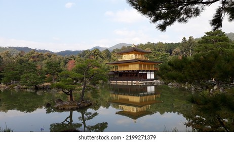 Kyoto, Japan - 11 3 2017: Golden Pavilion Shrine In Kyoto