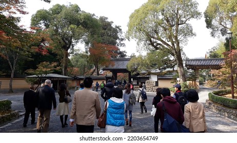 Kyoto, Japan - 5 11 2017: People Visiting Kyoto Shrine