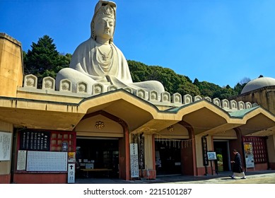 Kyoto, Japan, Asia - 03.28.2014: Kodaiji Temple, Detail Of Ryozen Kannon Statue - 24 M High War Memorial Commemorating Those Dead Of The Pacific War In World War II