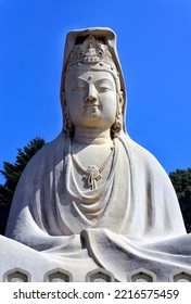 Kyoto, Japan, Asia - 03.28.2014: Kodaiji Temple, Ryozen Kannon Statue - 24 M High War Memorial Commemorating Those Dead Of The Pacific War In World War II