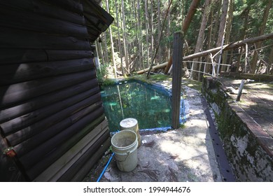 Kyoto, Japan - May 30th 2021: Japanese Old Villa. Abandoned House At The Hiking Trail Of Hinomizu Pass Around Kifune Shrine. This Hiking Trail Is Abandoned Due To Typhoon Two Years Ago.