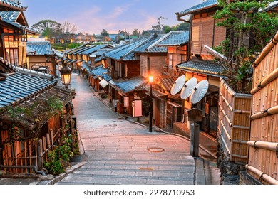 Kyoto, Japan at Twilight in Higashiyama.