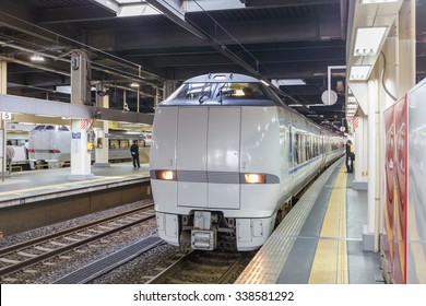 KYOTO - NOV,13 : JR train, belong to Japan Railway, is ready departure in KYOTO to OSAKA That is the biggest railway companies in japan transportation. JAPAN NOV,13 2015 - Shutterstock ID 338581292