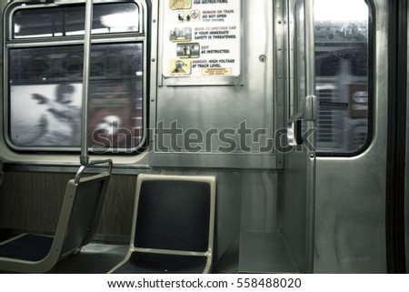 Similar – Image, Stock Photo sitting in a subway to central amsterdam