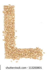 L, Alphabet From Dry Wheat Berries.