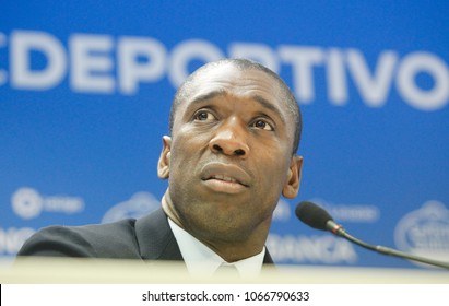 La Coruña,Spain.Februry 05, 2018. Presentation Of Clarence Seedorf As The New Coach Of Deportivo De La Coruña At Riazor Stadium