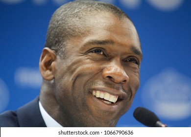 La Coruña,Spain.Februry 05, 2018. Presentation Of Clarence Seedorf As The New Coach Of Deportivo De La Coruña At Riazor Stadium