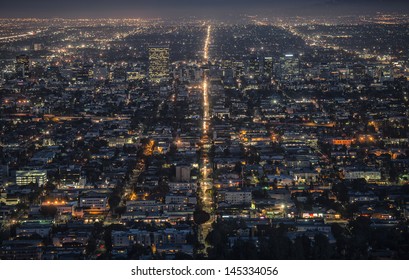 LA Aerial View At Night