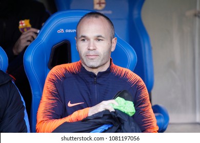 La Coruña,Spain .April 29, 2018 .Andrés Iniesta Of FC Barcelona During The La Liga Match Between Deportivo De La Coruña And FC Barcelona At Riazor Stadium.