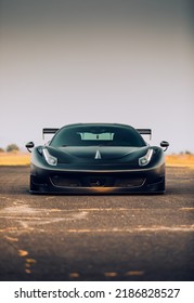 LA, CA, USA
April 4, 2022
Ferrari 458 Widebody In Black Parked Head On Asphalt Road