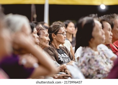 LA CARLOTA CITY, PHILIPPINES - Mar 01, 2019: A View Of The People At The Evangelistic Religious Christian Tent Revival In The Philippine Islands