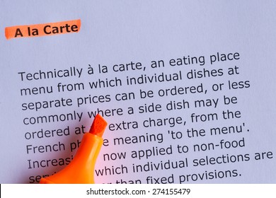 Ala carte meaning