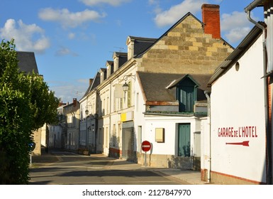 La Chartre, France, 08 01 2021 Empty Street And Typical Architecture