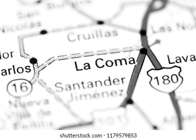 La Coma. Mexico On A Map