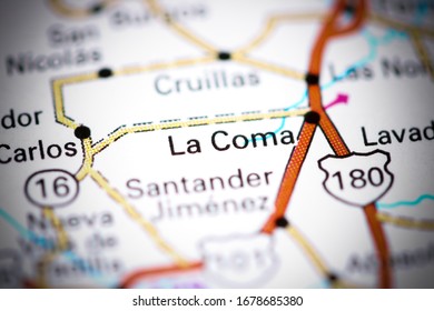 La Coma. Mexico On A Map