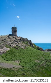 La Corbiere WW2 Watchtower On The Headland Of St Brelade In The Sout-west Of The British Crown Dependency Of Jersey, Channel Islands, British Isles.