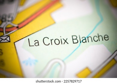 La Croix Blanche on a geographical map of Switzerland - Shutterstock ID 2257829717